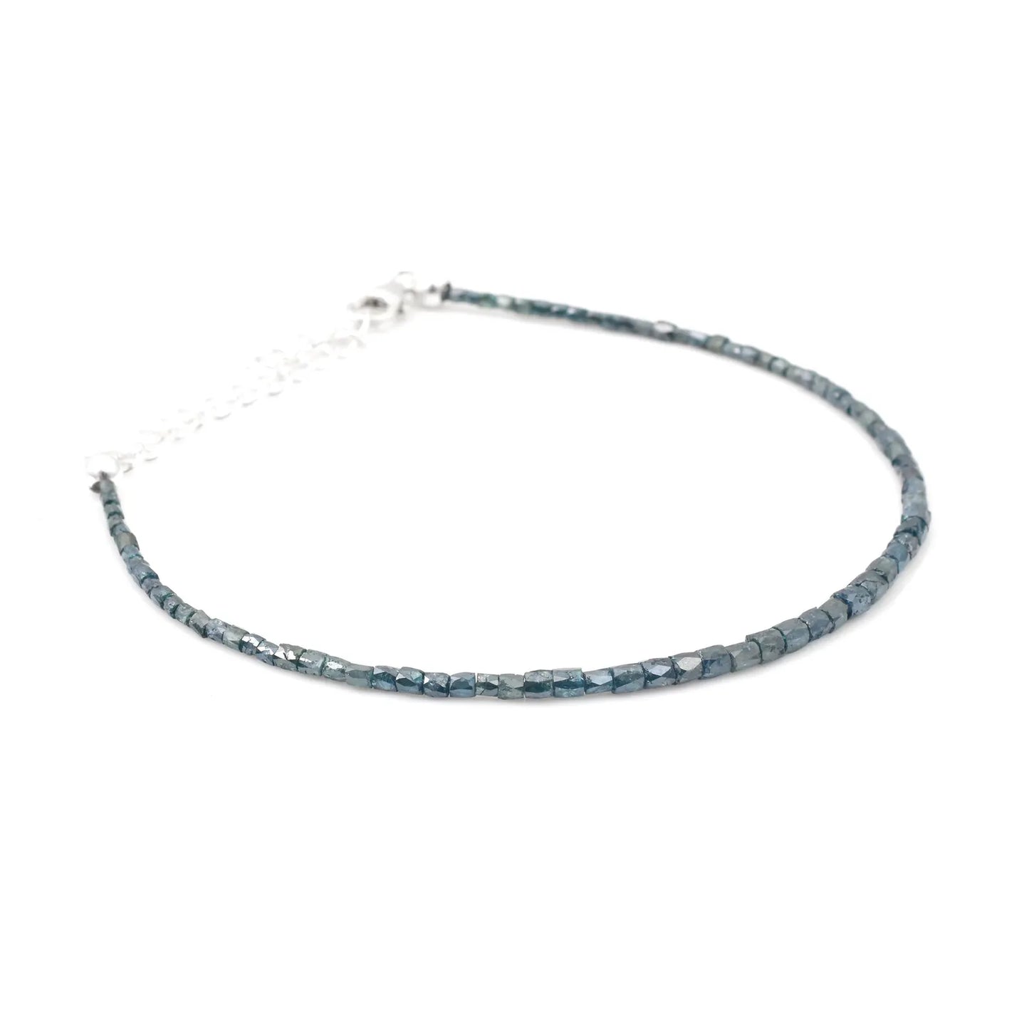 Blue Diamond Bracelet Faceted TUBE Beads PIPE Diamond Beads
