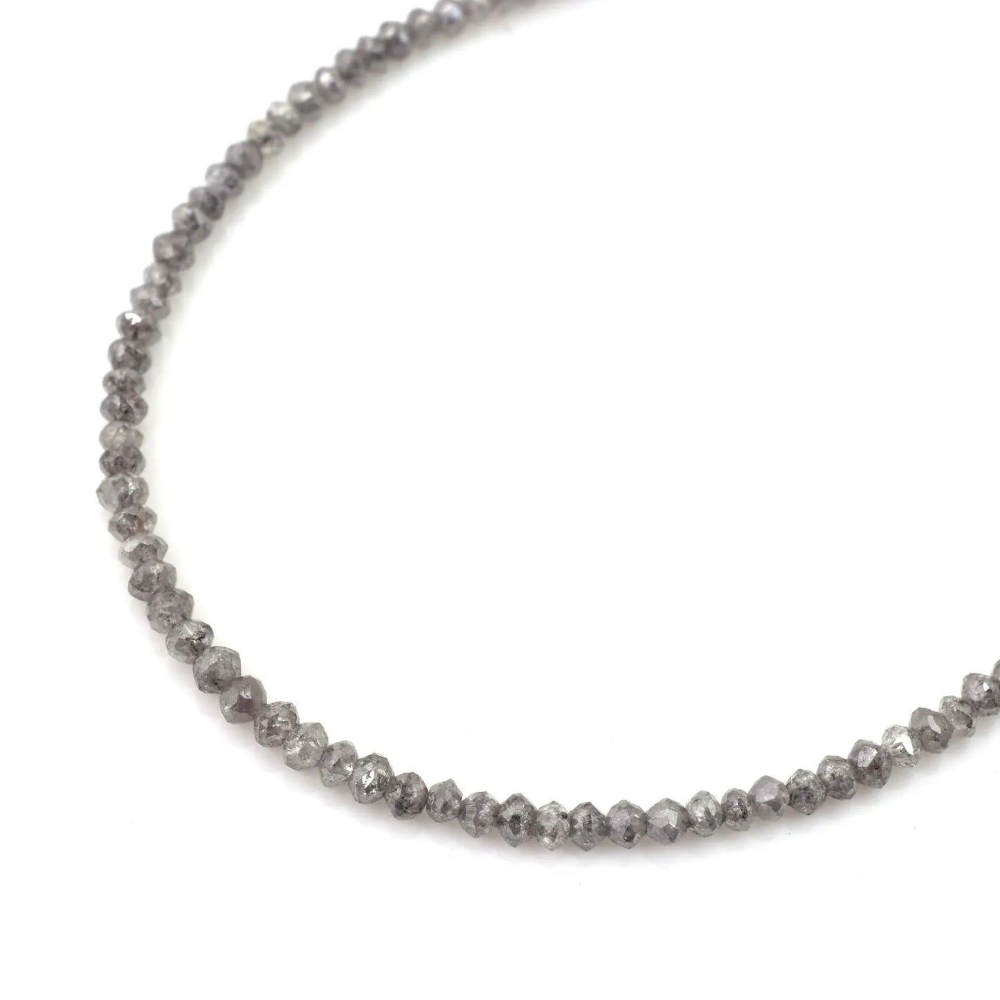 Grey Diamond Beads Bracelet 1.8 - 2.2 mm Faceted Rondelle Beads