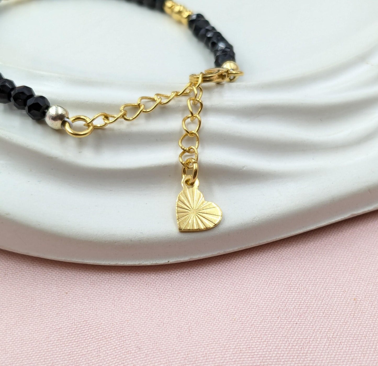 Black Spinel 18K Gold Filled Bracelet