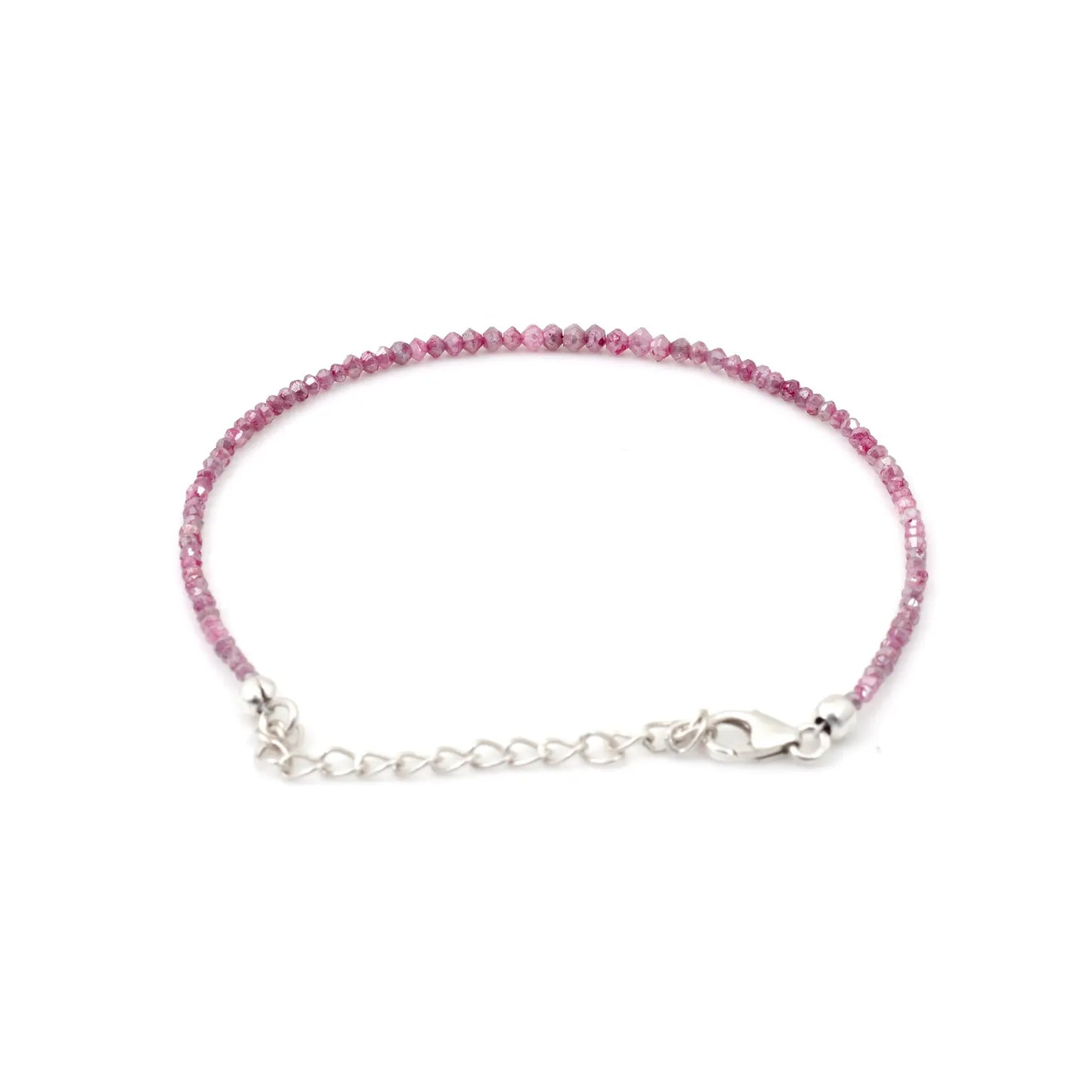 AAA+ Pink Diamond Bracelet 1.5 - 3MM Faceted Rondelle Diamond Beaded Bracelet