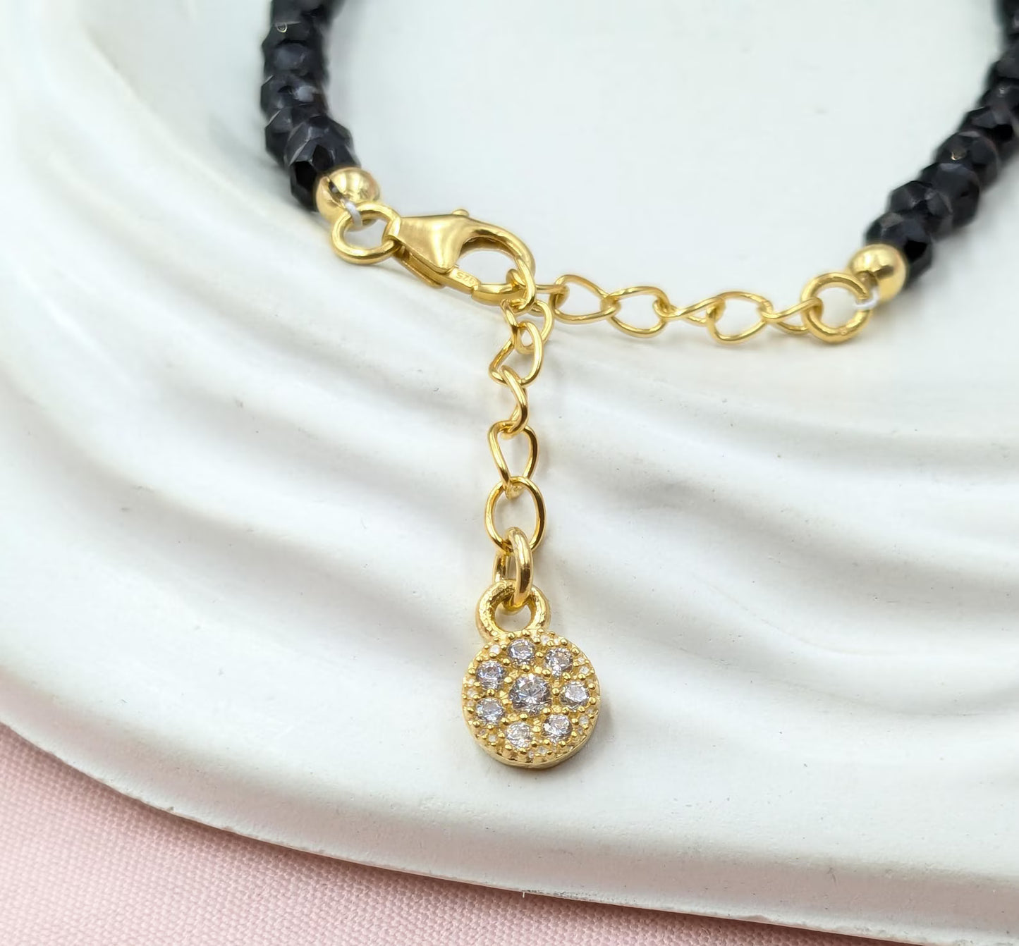 Black Spinel & Emerald Bracelet