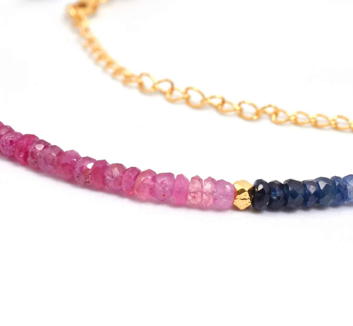 AAA+ Multi Sapphire Necklace 3.5 - 4 mm