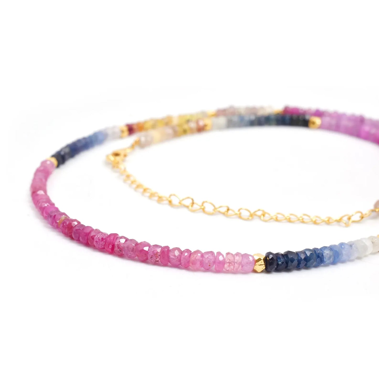 AAA+ Multi Sapphire Necklace 3.5 - 4 mm