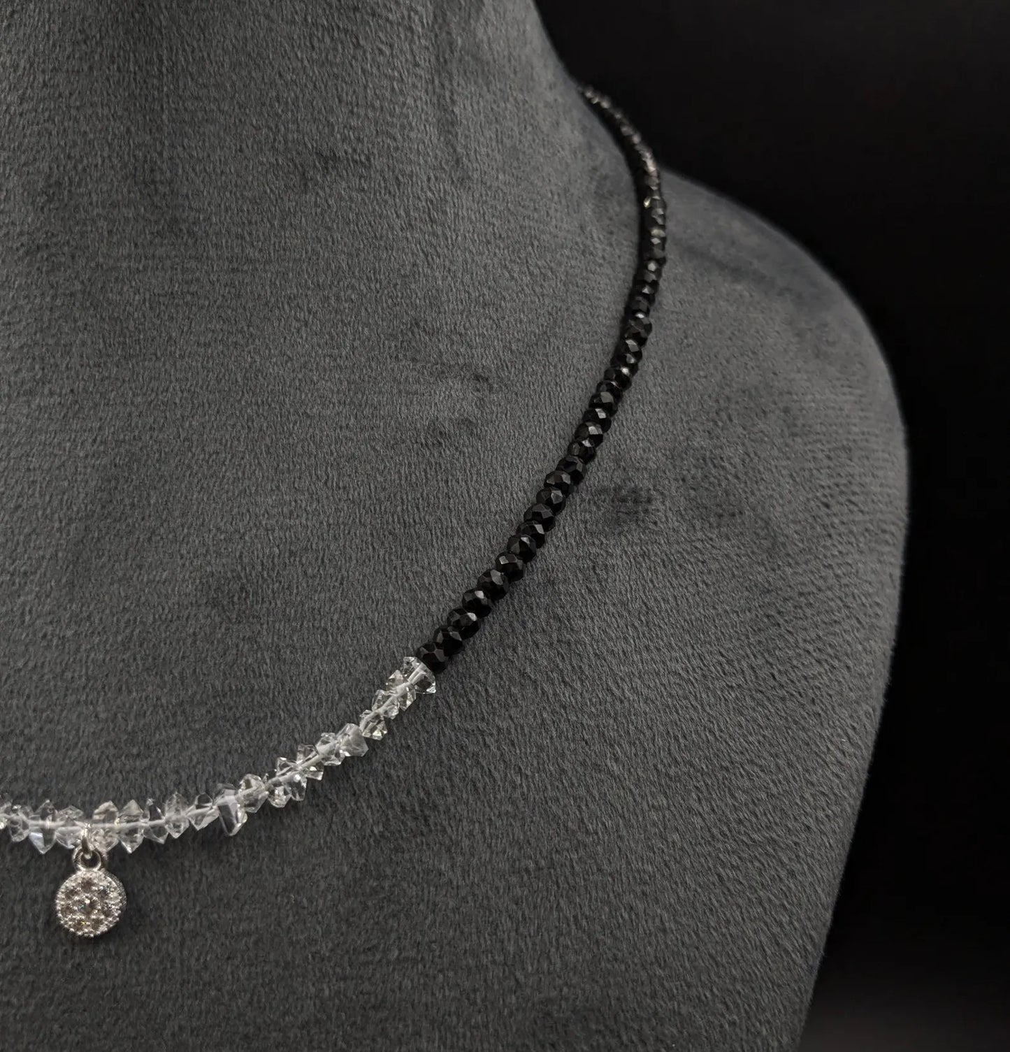 Black Spinel & Herkimer Necklace