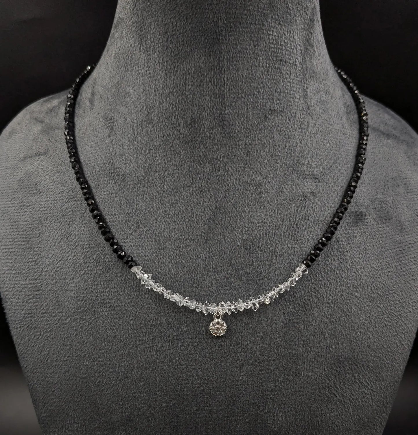 Black Spinel & Herkimer Necklace
