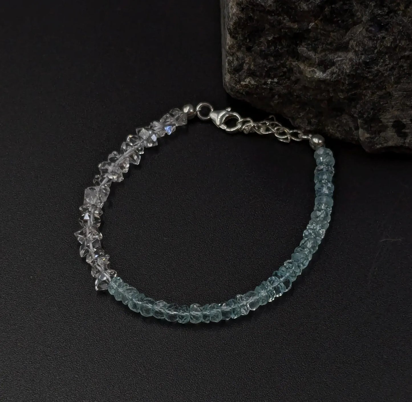 Aquamarine & Herkimer Bracelet
