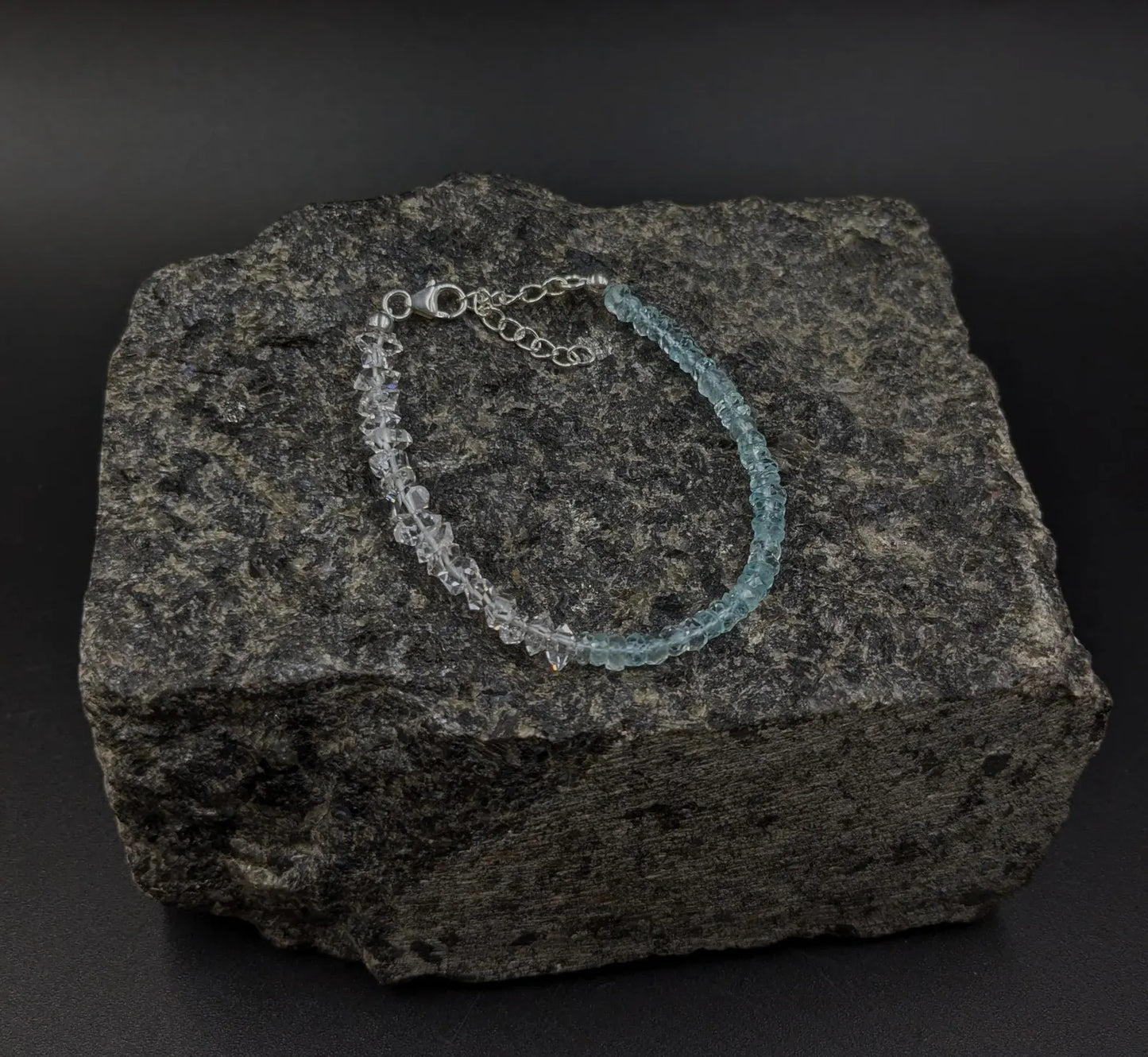 Aquamarine & Herkimer Bracelet
