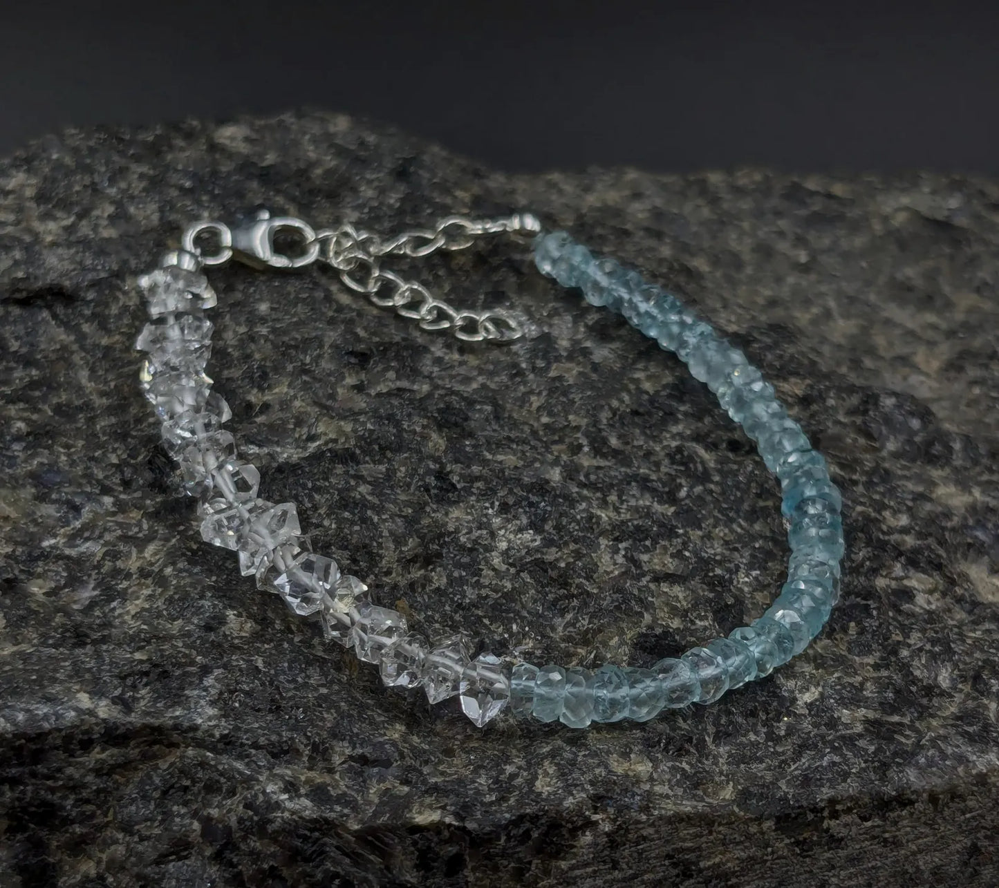 Aquamarine & Herkimer Bracelet