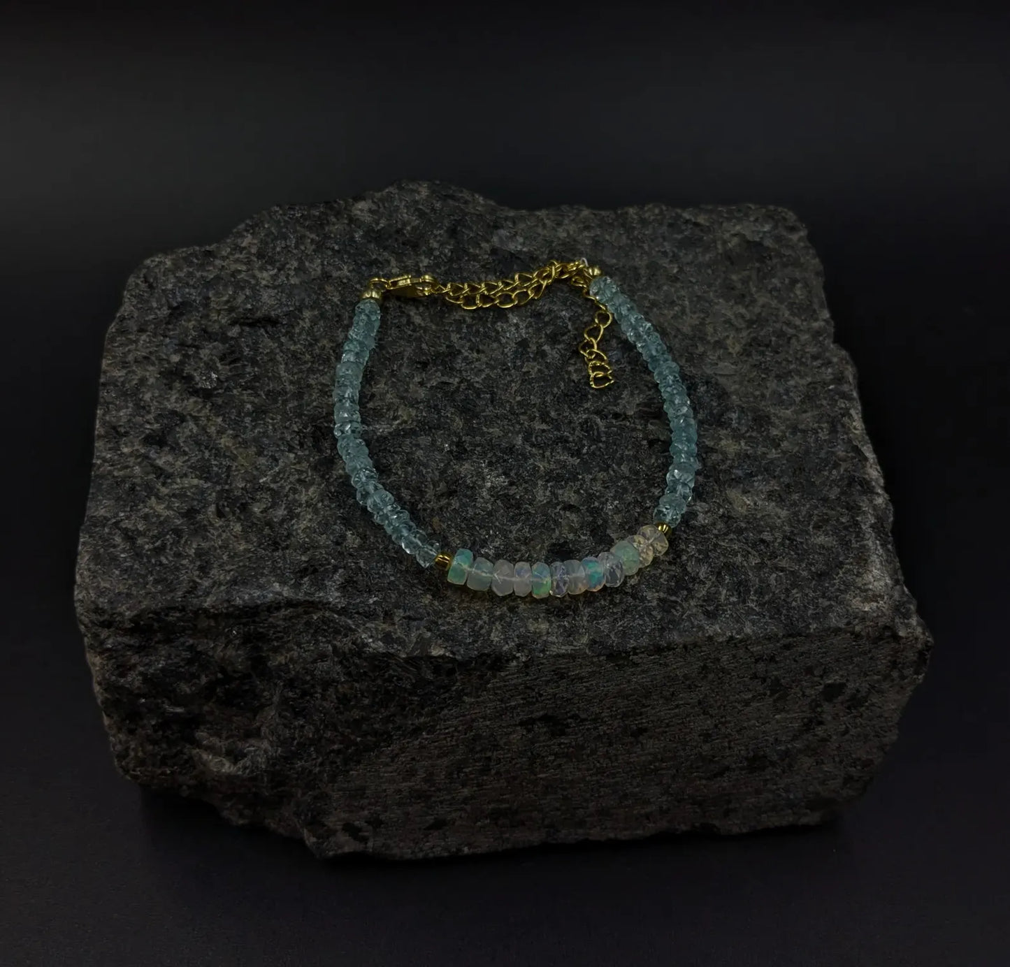 Aquamarine & Opal Bracelet