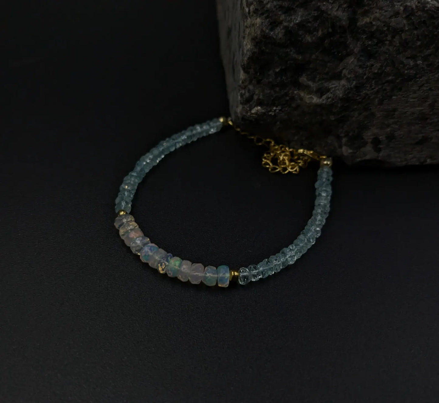 Aquamarine & Opal Bracelet