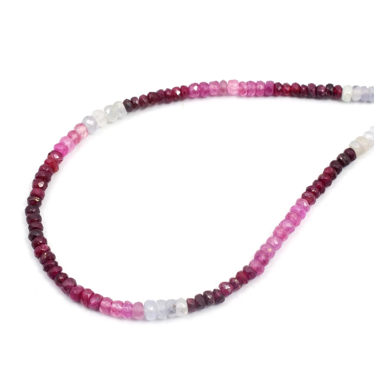 Ruby Shaded Gemstone Beads Necklace