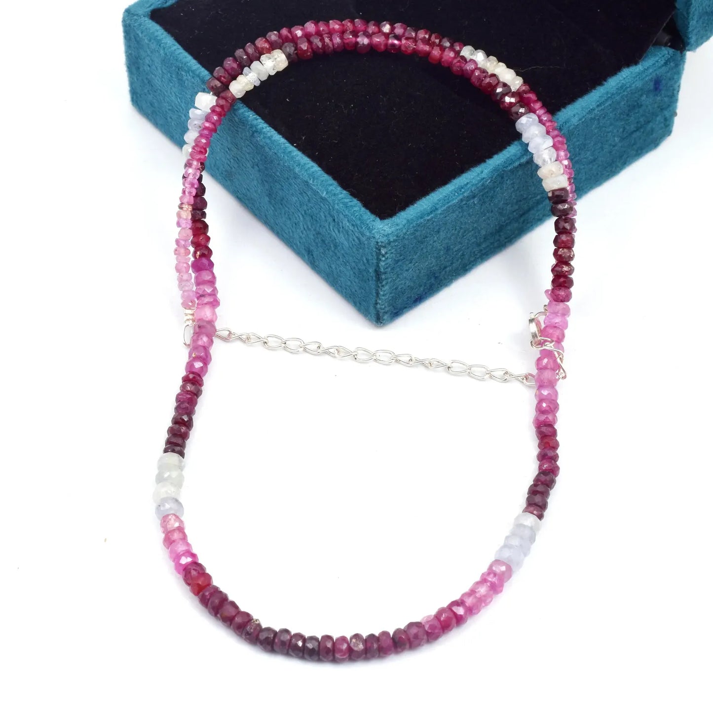 Ruby Shaded Gemstone Beads Necklace