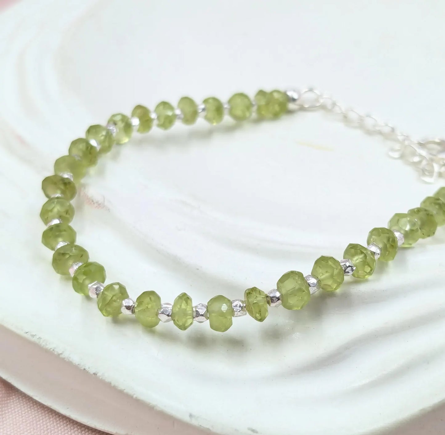 Peridot Bracelet 925 Sterling Silver Gemstone Jewelry