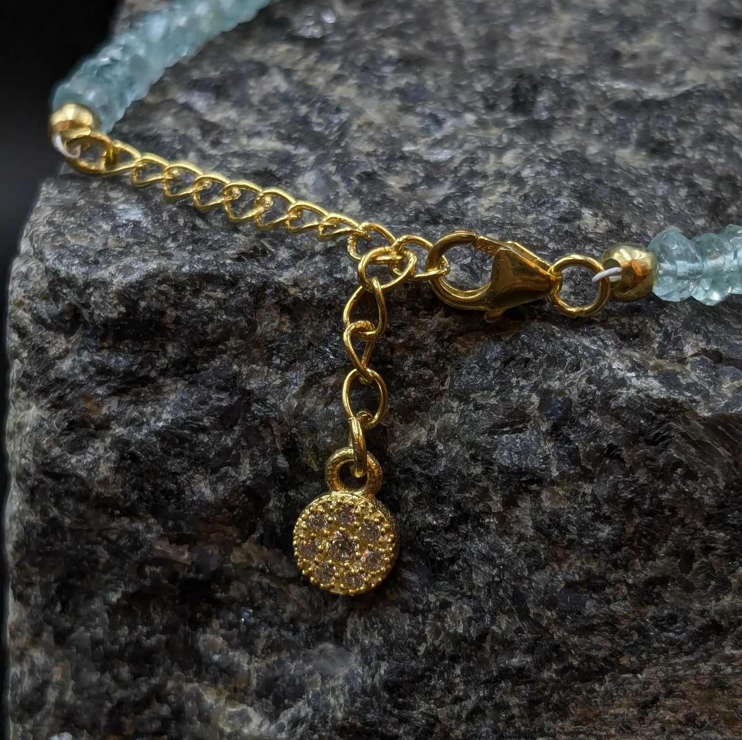 Aquamarine & Herkimer Gemstone Bracelet