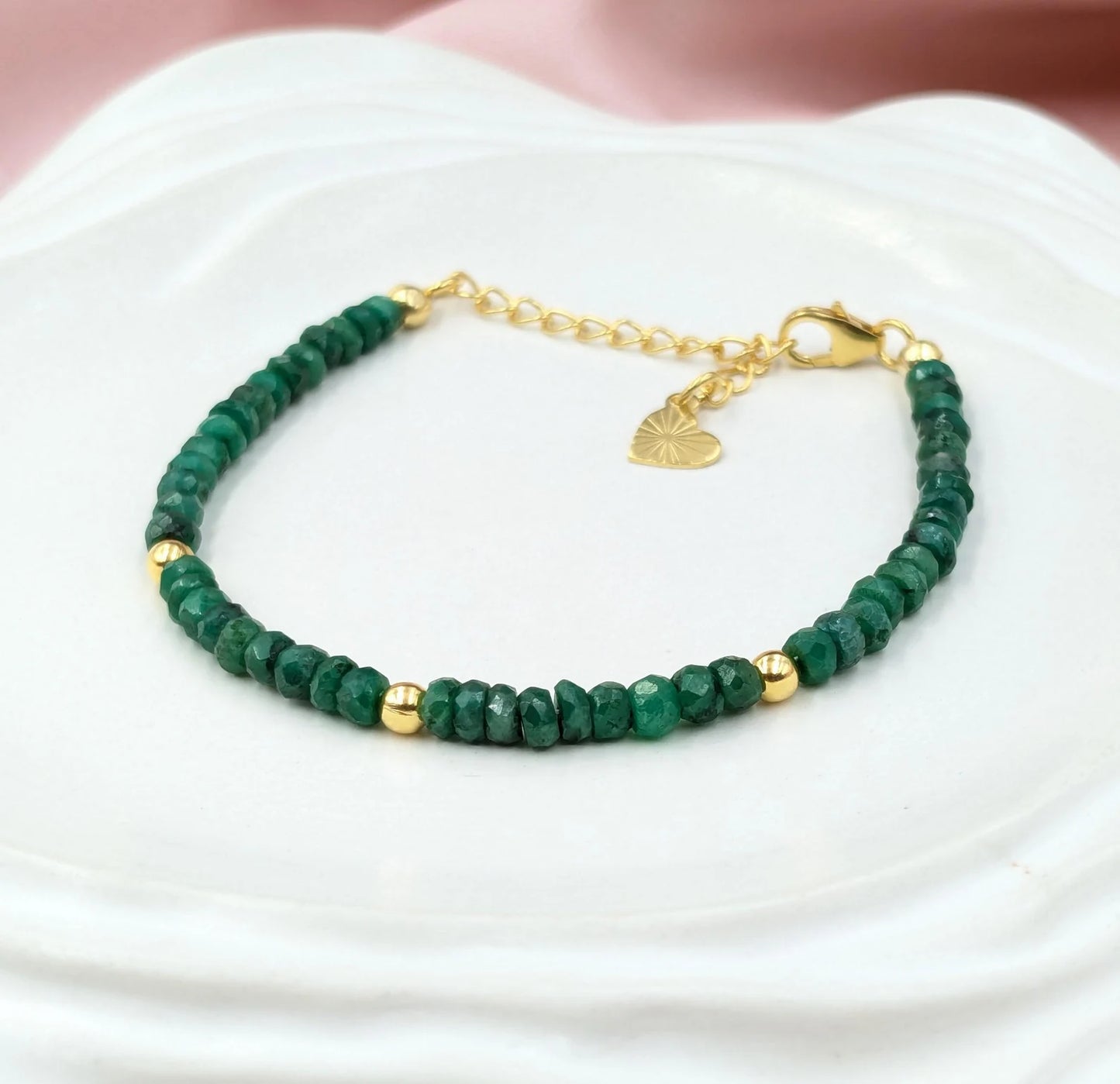 18K Emerald Corundum Bracelet