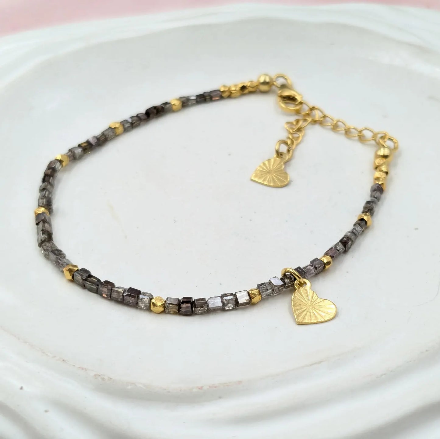 Champagne Diamond Bracelet Faceted TUBE Diamond