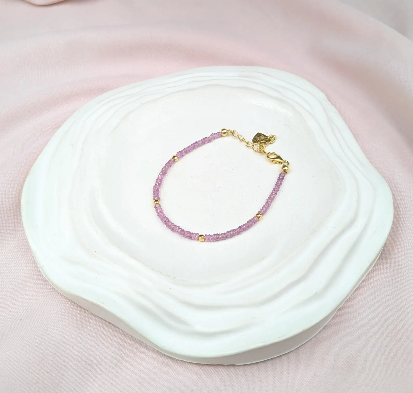 Pink Sapphire Bracelet 18K Gold Filled Bracelet