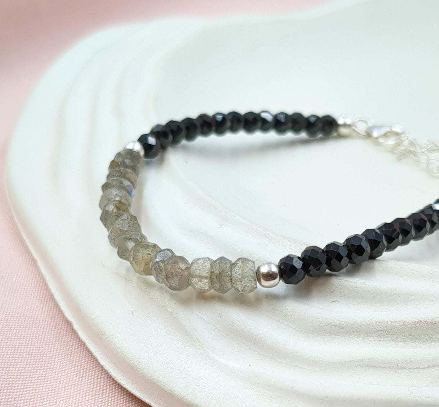 Black Spinel & Labradorite Bracelet