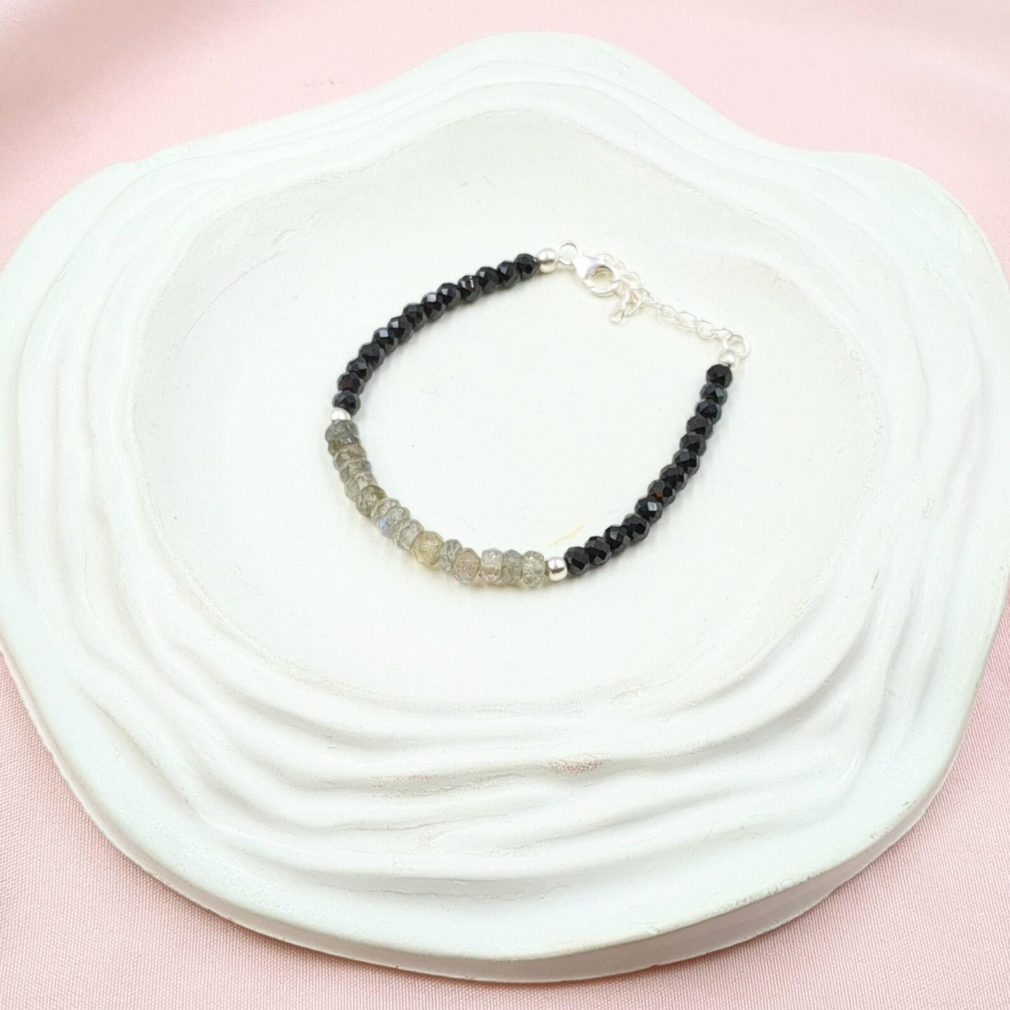 Black Spinel & Labradorite Bracelet