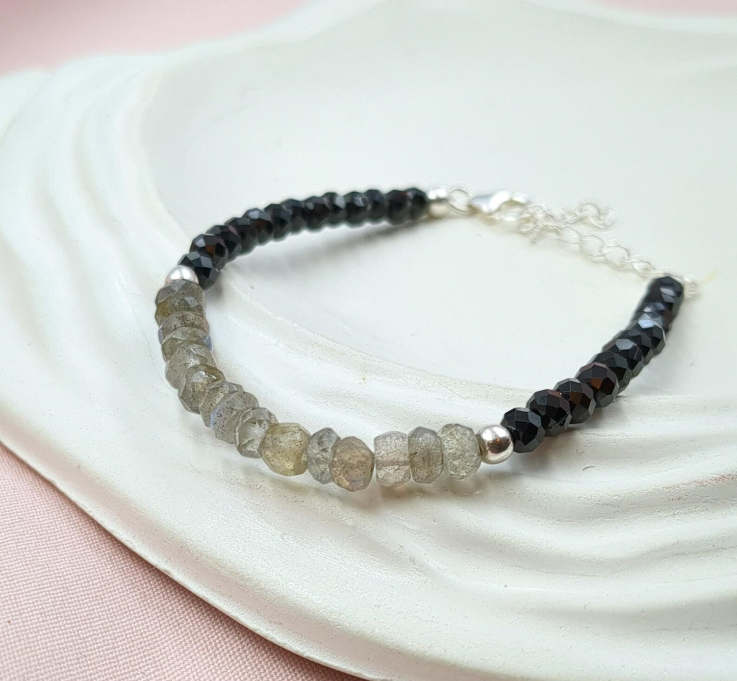Black Spinel & Labradorite Bracelet