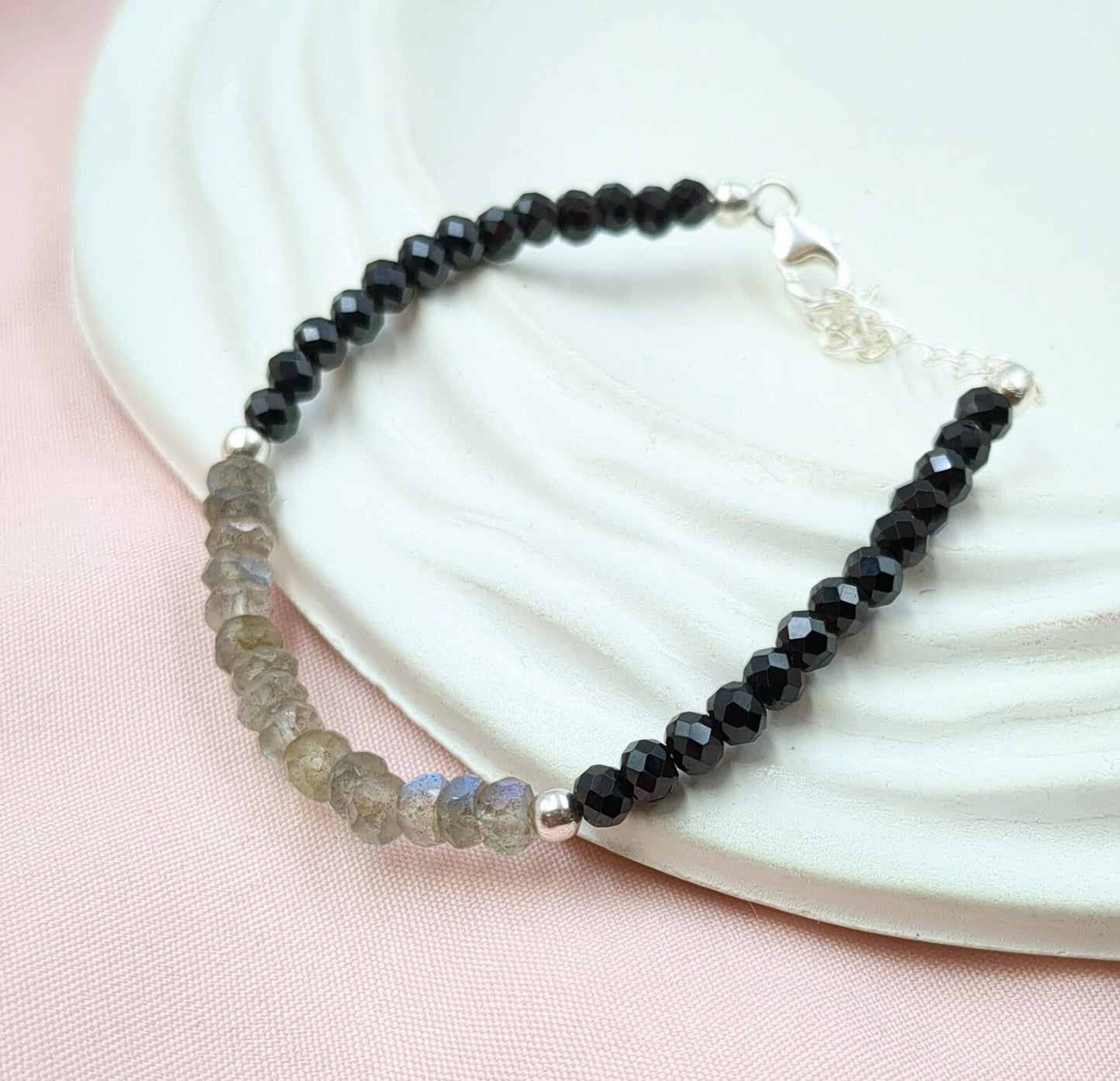 Black Spinel & Labradorite Bracelet