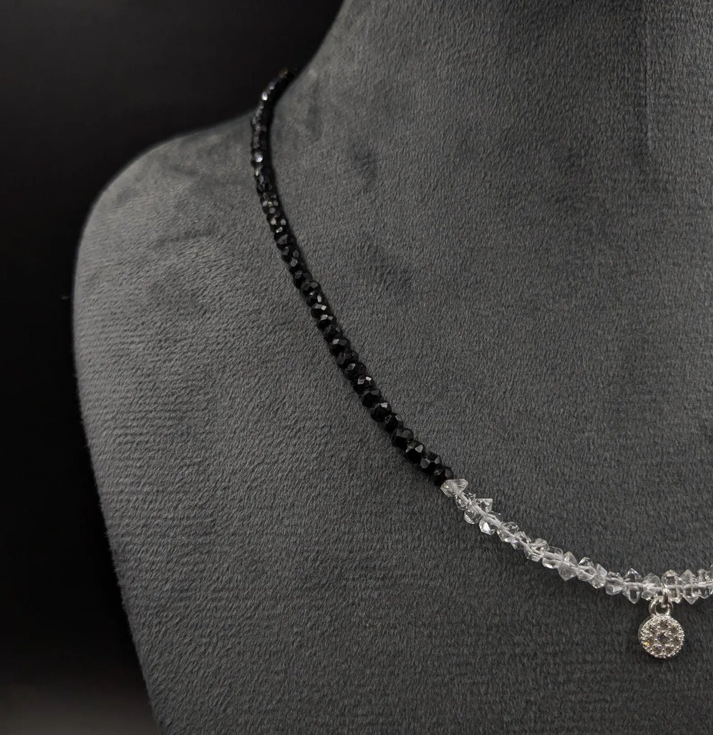 Black Spinel & Herkimer Necklace
