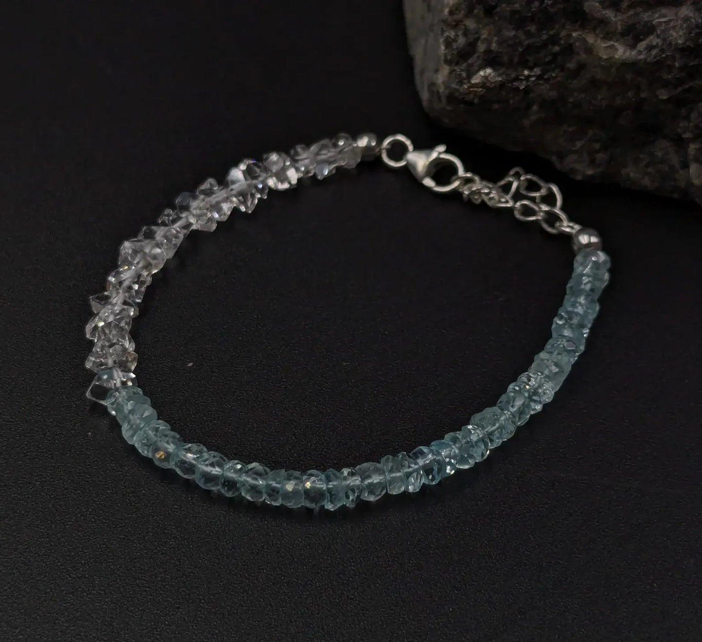 Aquamarine & Herkimer Bracelet