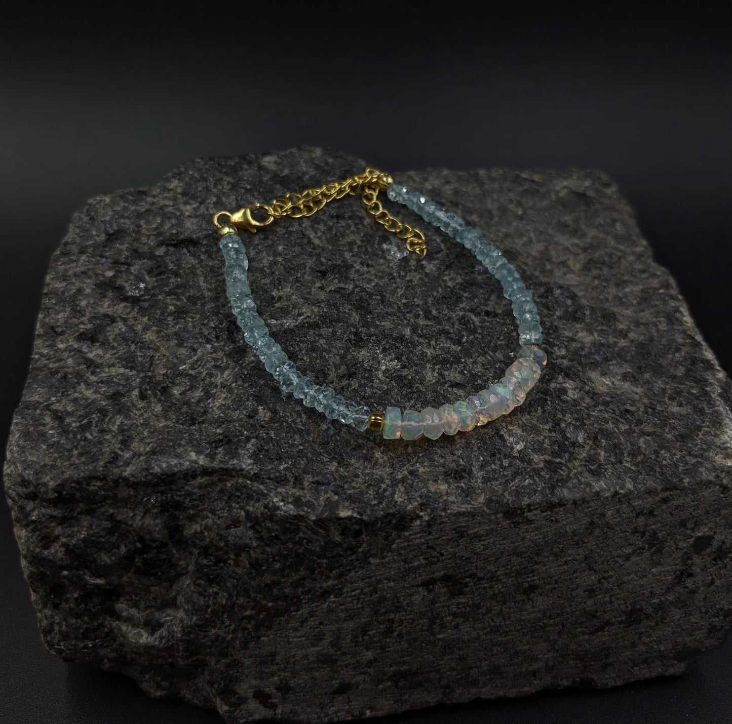 Aquamarine & Opal Bracelet
