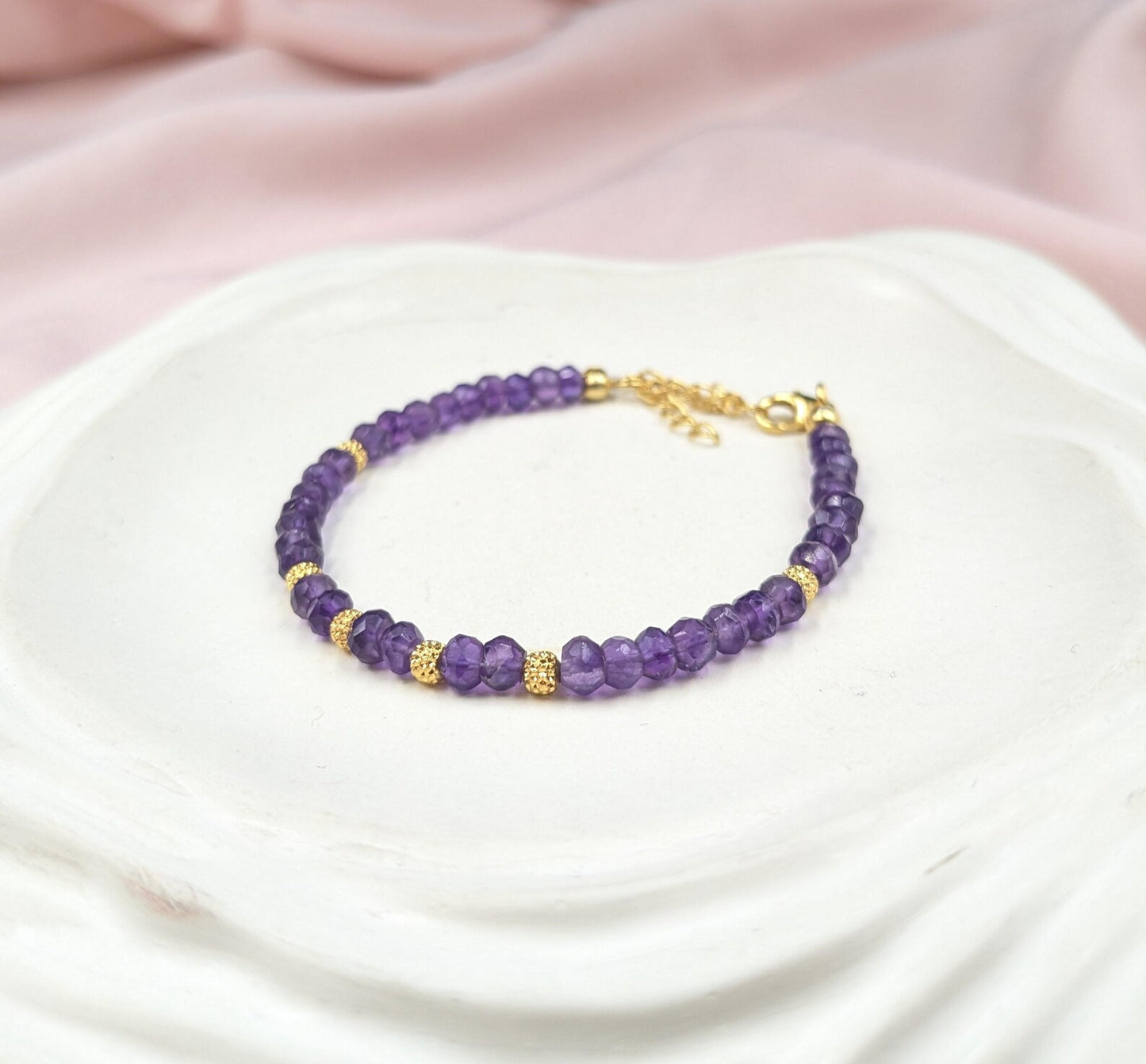 AAA+ Amethyst Bracelet Handmade Gemstone Jewelry