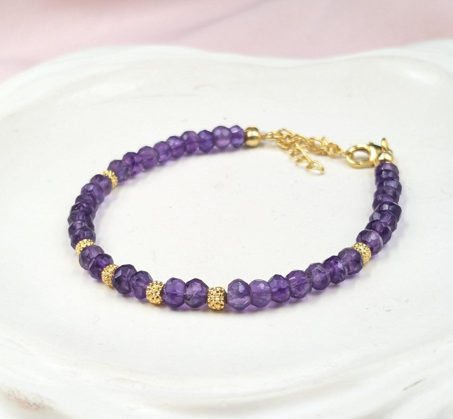 AAA+ Amethyst Bracelet Handmade Gemstone Jewelry