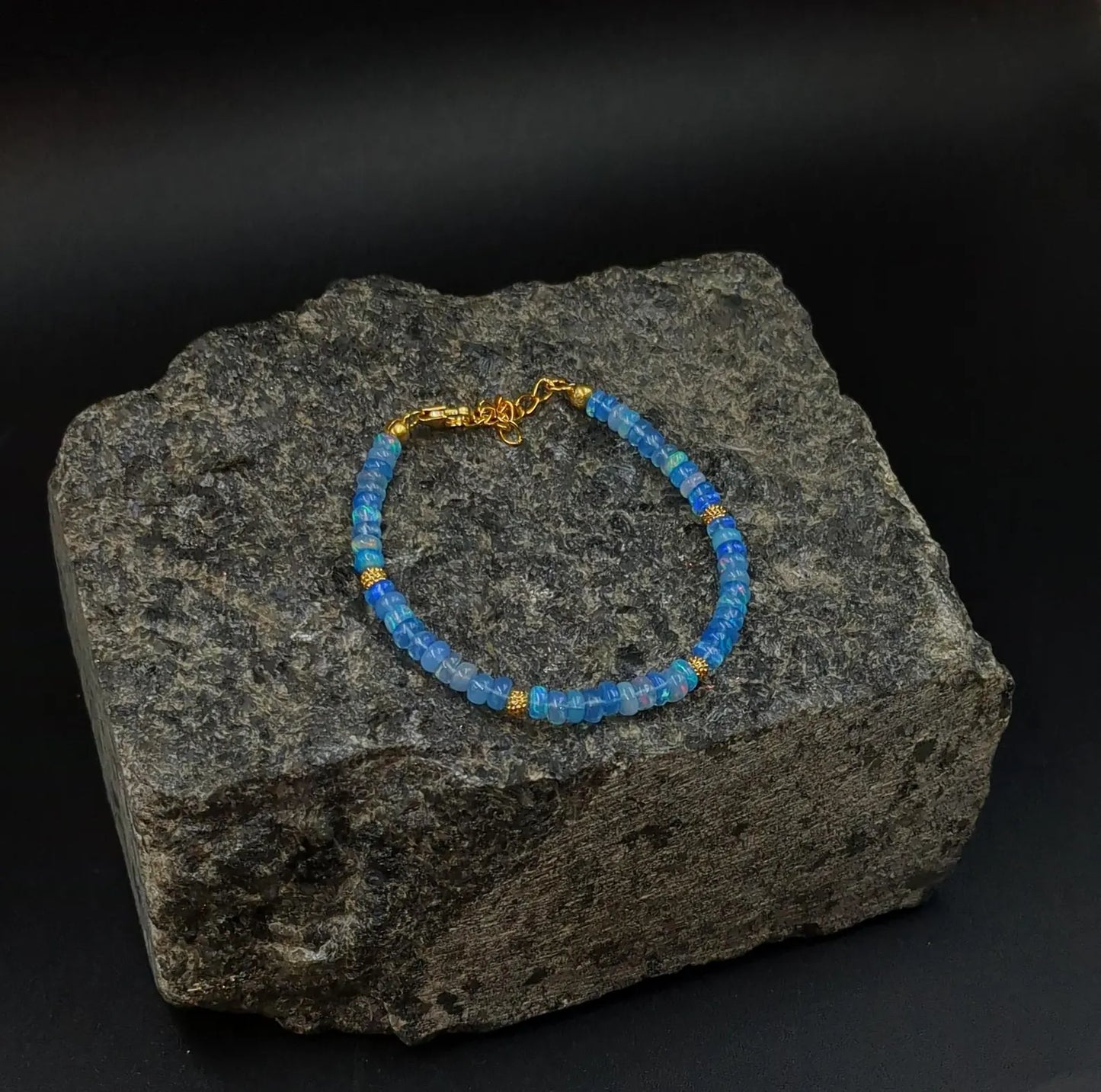Lavender Ethiopian Opal Bracelet 18K Gold Filled Fire Opal Gemstone Jewelry