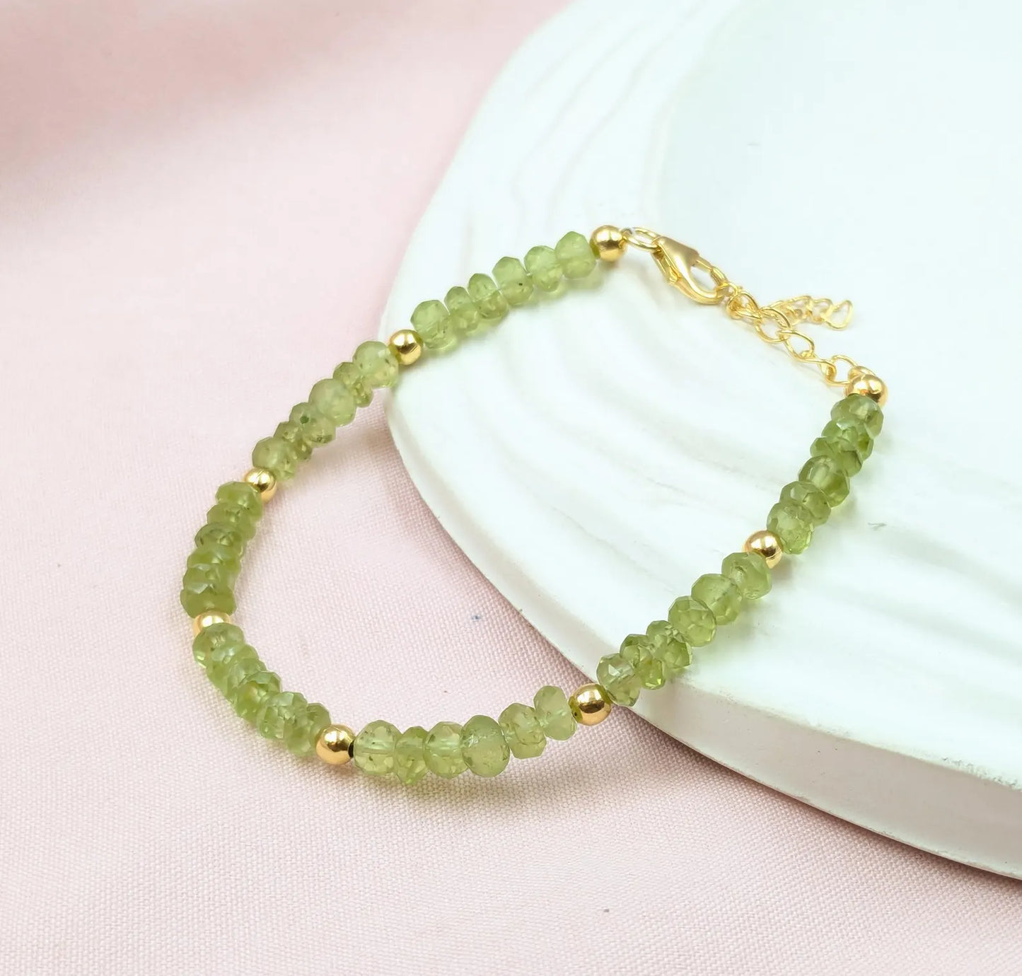 Peridot Bracelet 18K Gold Filled 925 Sterling Silver Jewelry