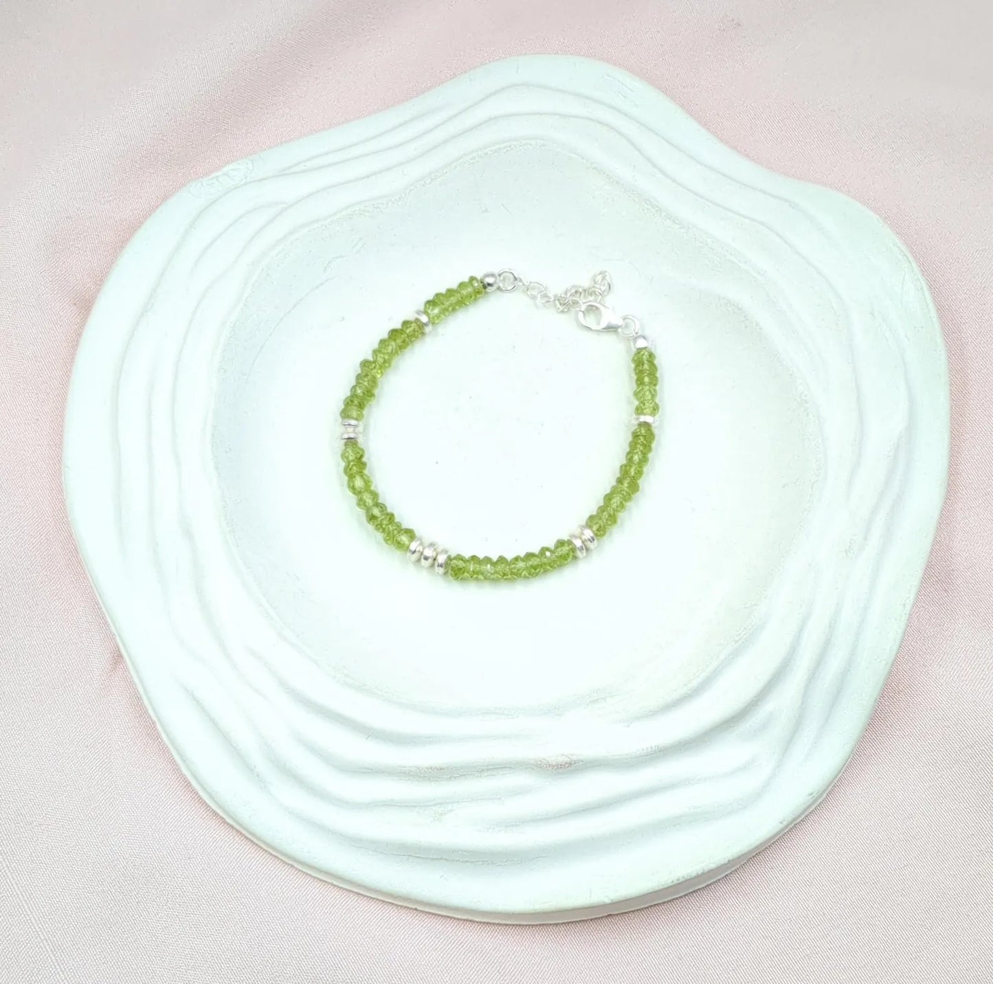 AAA+ Peridot Bracelet 925 Sterling Silver Bracelet