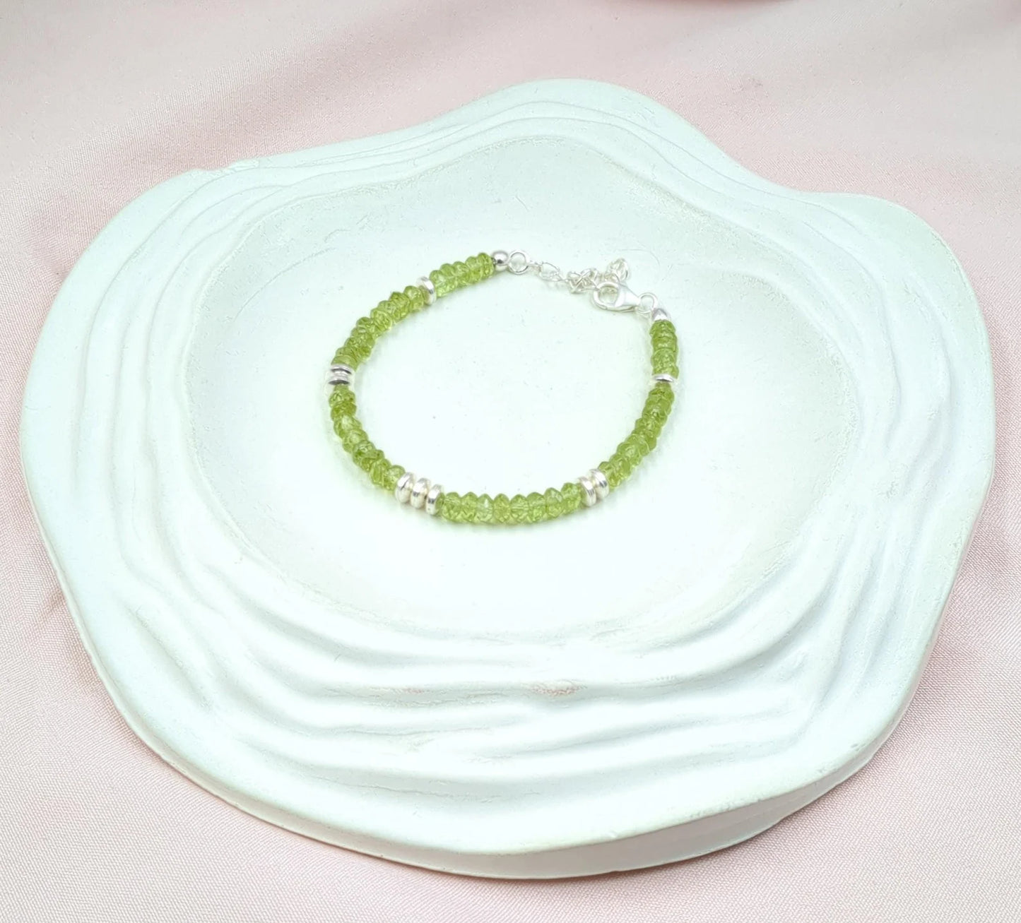 AAA+ Peridot Bracelet 925 Sterling Silver Bracelet