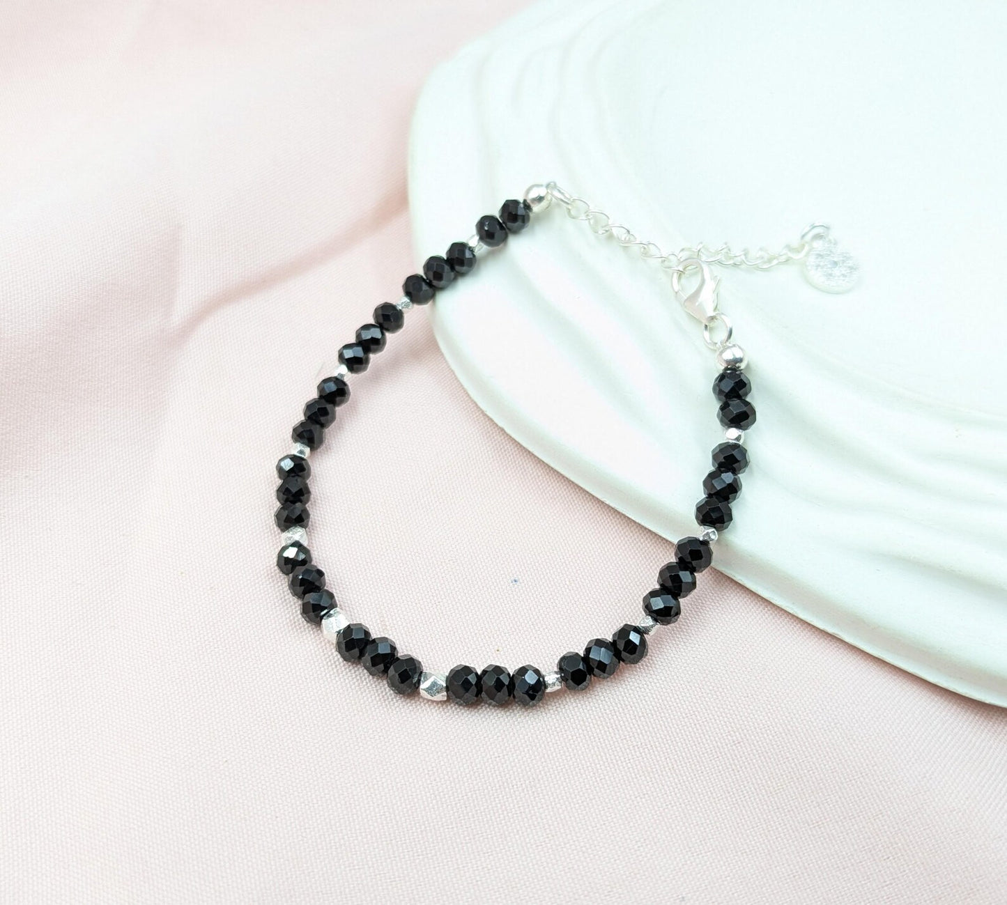 Black Spinel 925 Sterling Silver Bracelet
