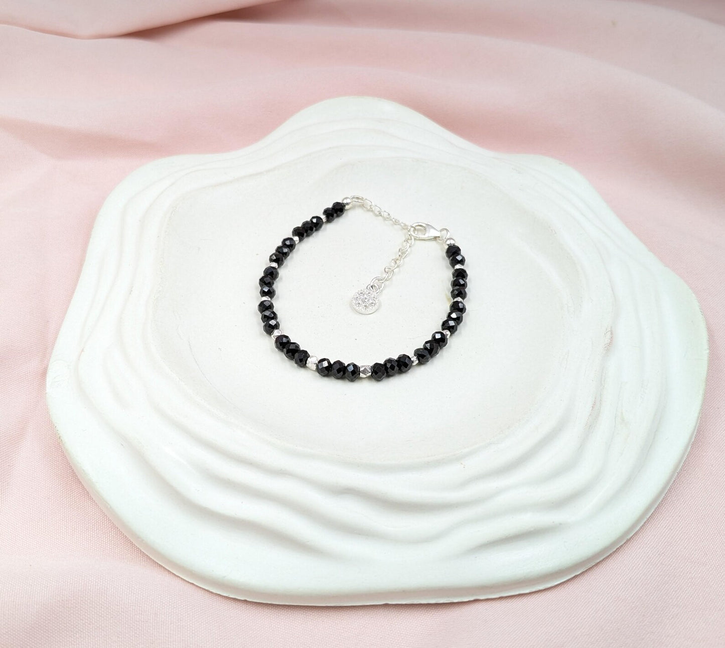 Black Spinel 925 Sterling Silver Bracelet