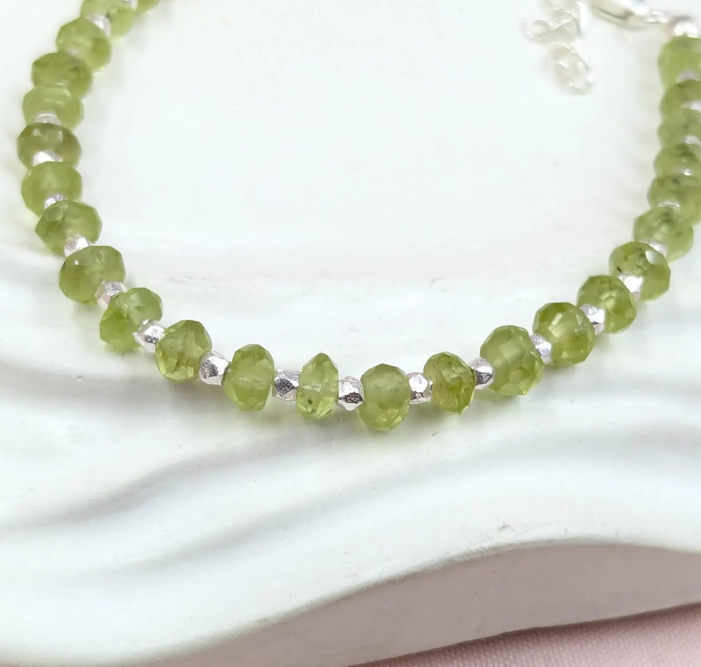 Peridot Bracelet 925 Sterling Silver Gemstone Jewelry