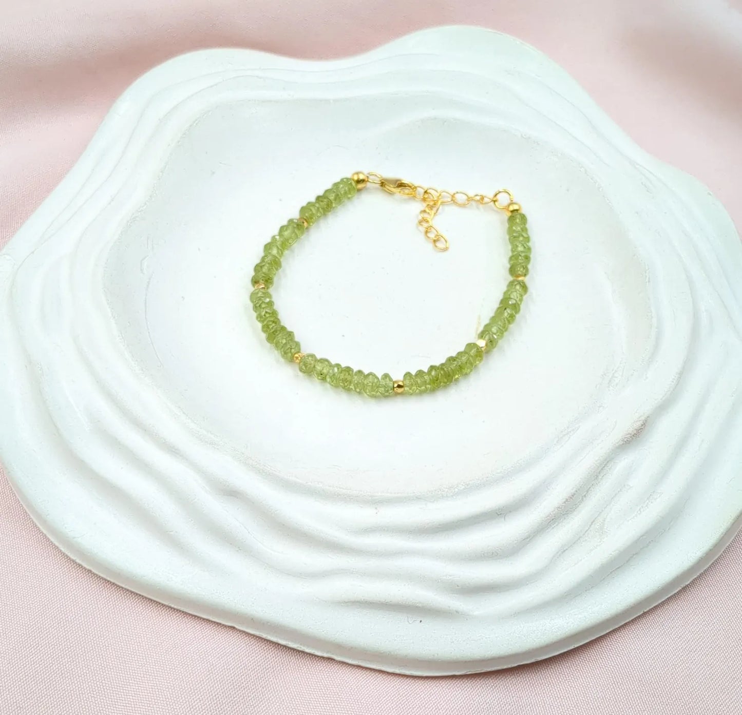 Peridot Bracelet 18K Gold Filled 925 Sterling Silver Bracelet