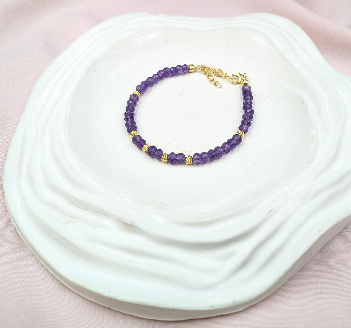 AAA+ Amethyst Bracelet Handmade Gemstone Jewelry