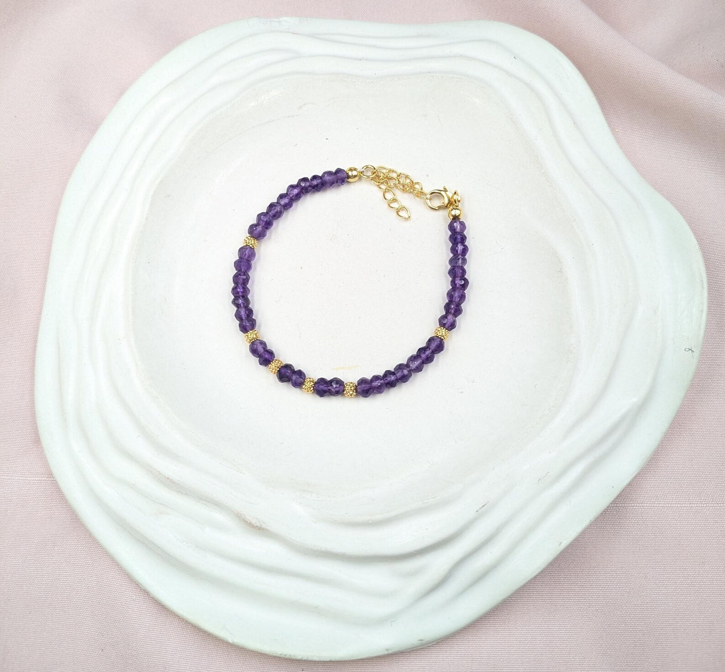 AAA+ Amethyst Bracelet Handmade Gemstone Jewelry