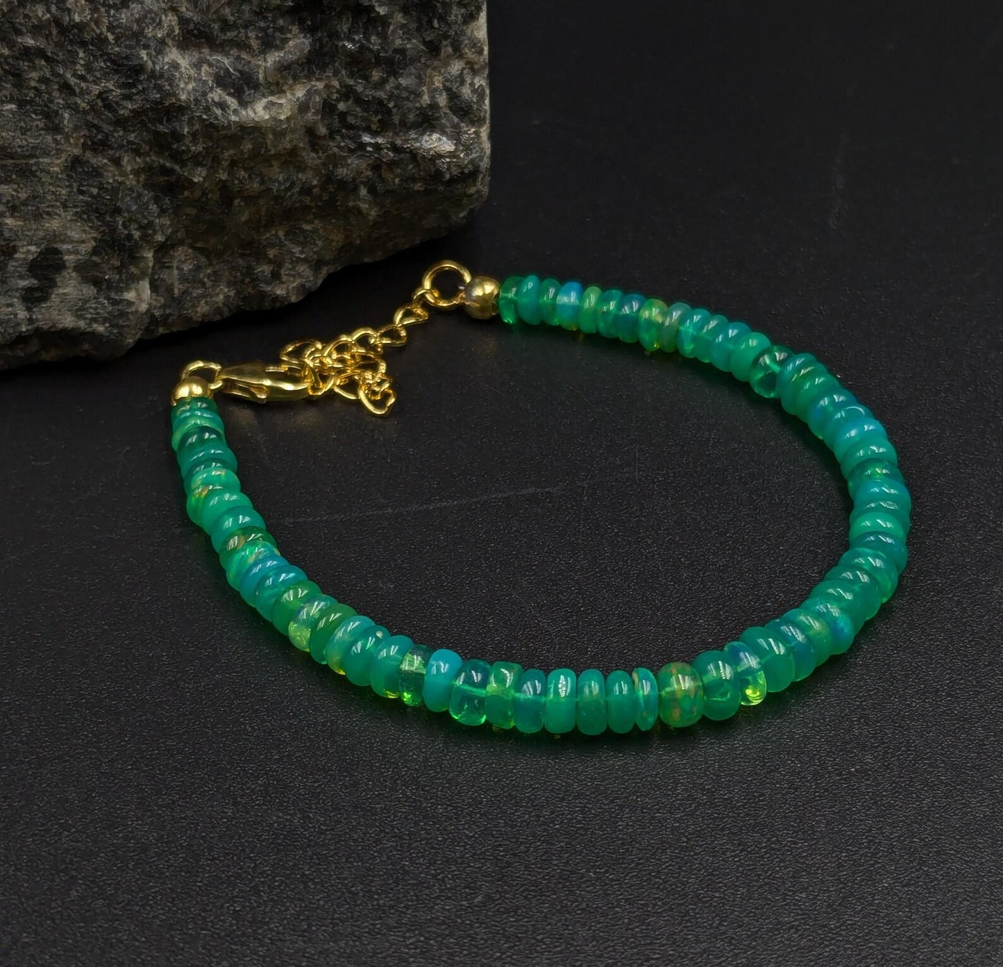 AAA+ Green Ethiopian Opal Bracelet