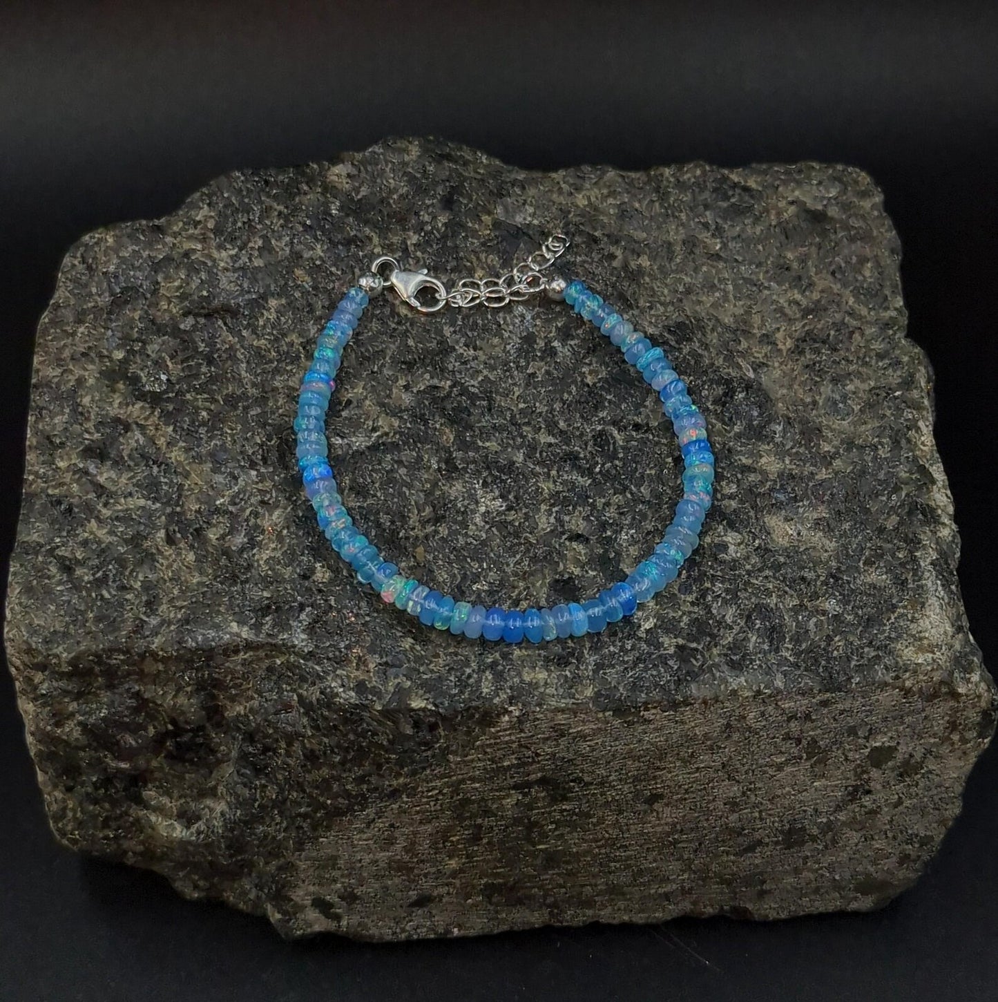 Lavender Ethiopian Opal Bracelet 925 Sterling Silver Bracelet