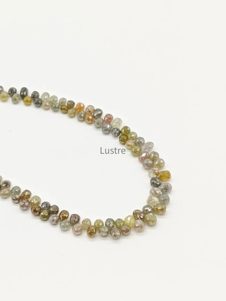 Multi Color Diamond Briolette 2.5 - 3.8 mm diamond tear drop Diamond Beads