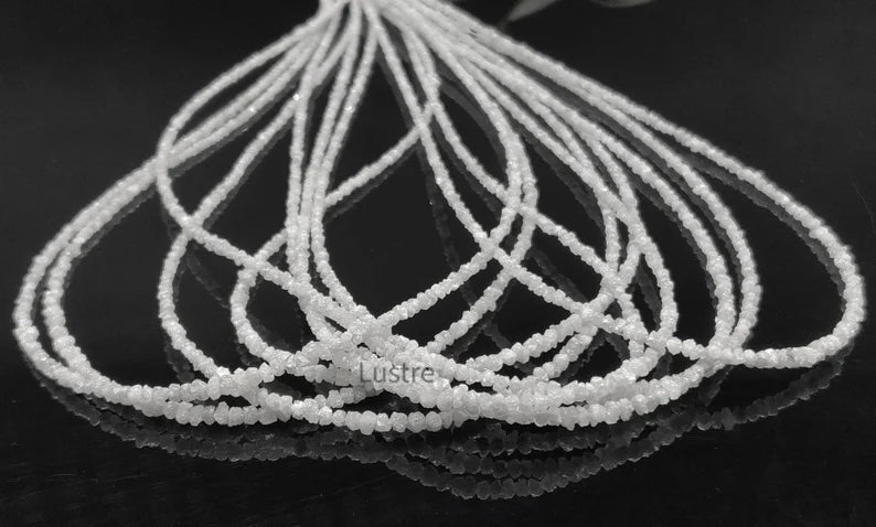 Snow White Diamond Bead 100% Natural White Raw Rough Uncut Diamond Beads