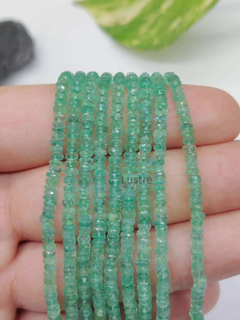 Natural Zambian Emerald Beads Faceted Strand Jewelry