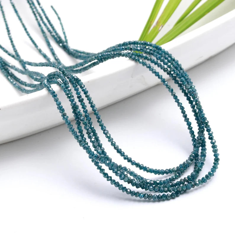100% Natural Blue Diamond Bead 1.8 - 2.4 mm Fancy Sparkling Blue Diamond Bead