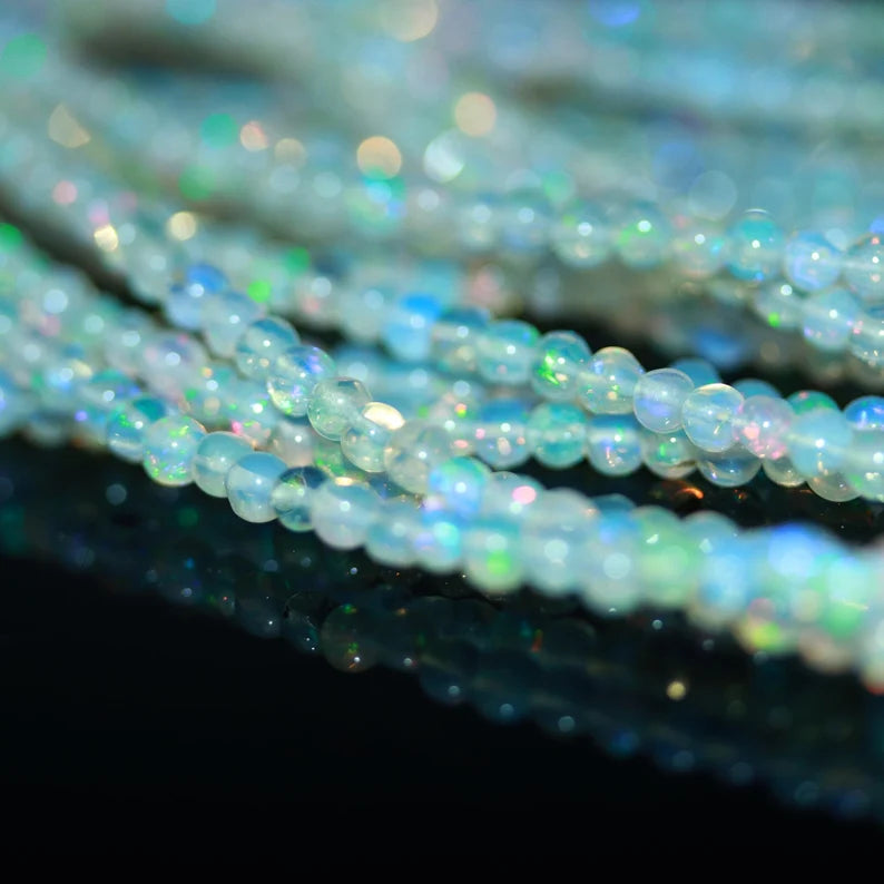 Ethiopia Opal Bead Natural Welo Fire Opal Bead AAA+ Welo Fire Ethiopian Opal Smooth Round Bead