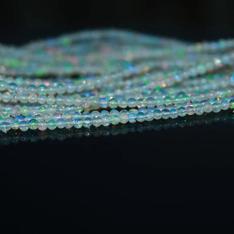 Ethiopia Opal Bead Natural Welo Fire Opal Bead AAA+ Welo Fire Ethiopian Opal Smooth Round Bead