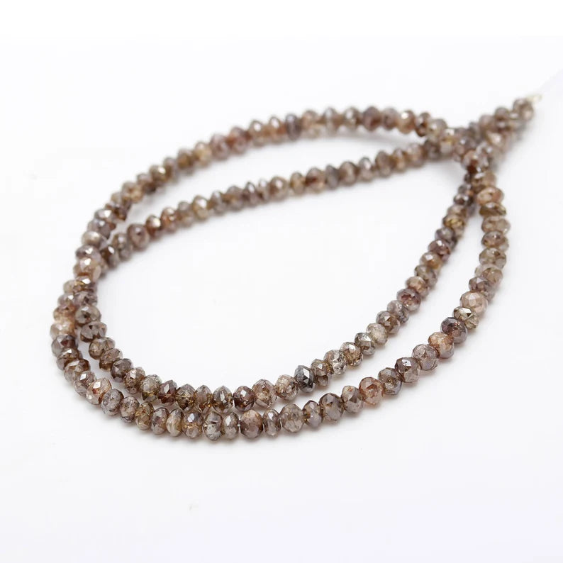 Top Quality Champagne Diamond Beads Faceted Rondelle Diamond Beads