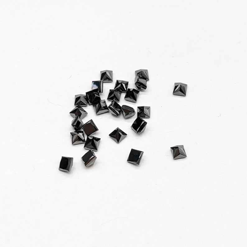 Natural Black Diamond Pyramid Cut Ring Loose 2.5-3 mm Loose Beads